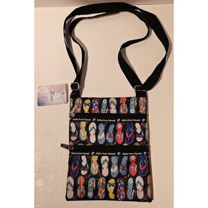 Crossbody Nylon Bag Hawaii FlipFlop Sandal Theme by Eco Islands 2 Zipper Pockets